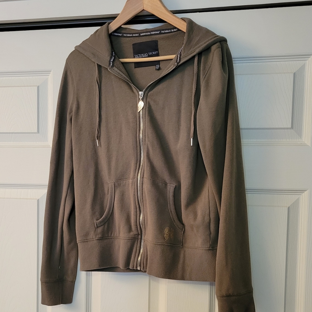Victoria's Secret Olive hoodie with gold wings large
